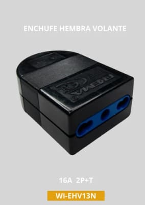 ENCHUFE HEMBRA VOLANTE 16A WI-EHV13 250V 2P+T SEC NEGRO WINELEC