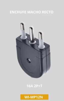 ENCHUFE MACHO RECTO 16A WI-MP12 250V 2P+T SEC NEGRO WINELEC