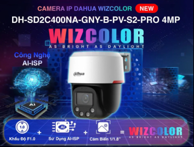DH-SD2C400NA-B-PV-PRO CAMARA IP PT POE 4MP 4MM WizColor WizSense BIDIRECCIONAL AUTO TRACKING MAX 265GB DAHUA