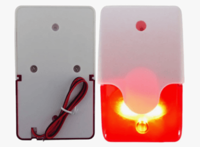 Sirena Mini Baliza LUZ Roja 100DB 12V AN*G*AL: 7*5*12.2CM, Ideal Incendio O Robo C/ EXTERIROR PLASTICA