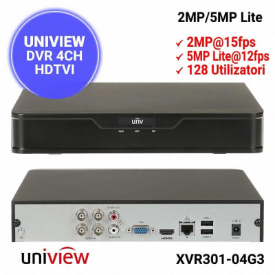 XVR301-04G3 XVR 4CH 1HDD 5MP/N, MAX 6CH IP, MAX 16TB,ONVIF : HDCVI/AHD/TVI/CVBS/IP,MARCA UÑV