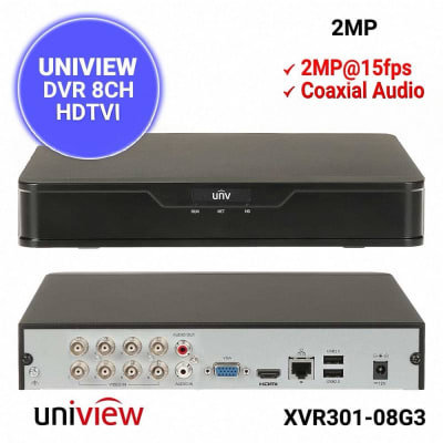 XVR301-08G3 XVR 8CH 1HDD 5MP/N, MAX 8CH IP, MAX 16TB,ONVIF : HDCVI/AHD/TVI/CVBS/IP,MARCA UÑV