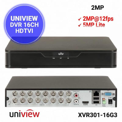 XVR301-16G3 XVR 16CH 1HDD 5MP/N, MAX 16CH IP, MAX 16TB,ONVIF : HDCVI/AHD/TVI/CVBS/IP,MARCA UÑV1