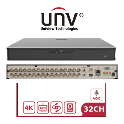 XVR302-32Q3 XVR 32CH 2HDD 8MP/N,MAX 36CH 8MP IP,MAX 16TB,ONVIF,1Gbps,2CH Deteccion facial,MARCA UÑV