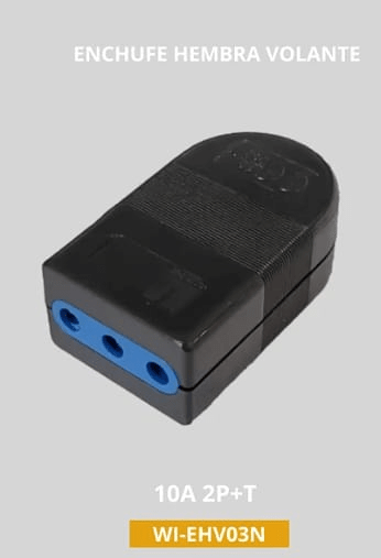 ENCHUFE HEMBRA VOLANTE 10A WI-EHV03-B 250V 2P+T SEC BLANCO WINELEC2