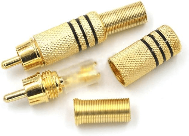 Rca por 1 Par De Conectores Plug  Macho Para Soldar Metalico #652