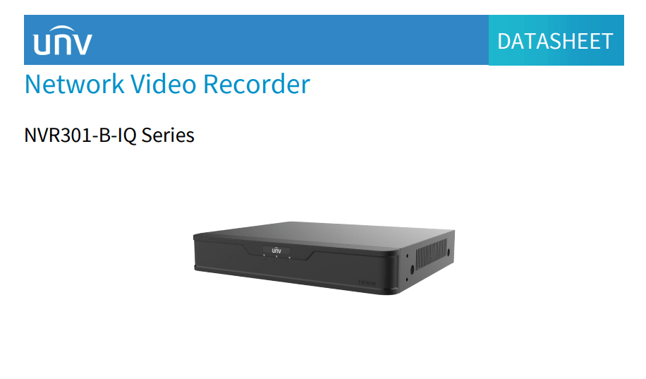 NVR301-04B-IQ NVR 4CH 12MP SIN POE 1HDD SIP Y UMD MAX10TB H.265+ ONVIF Smart Intrusion Prevention UÑV 0