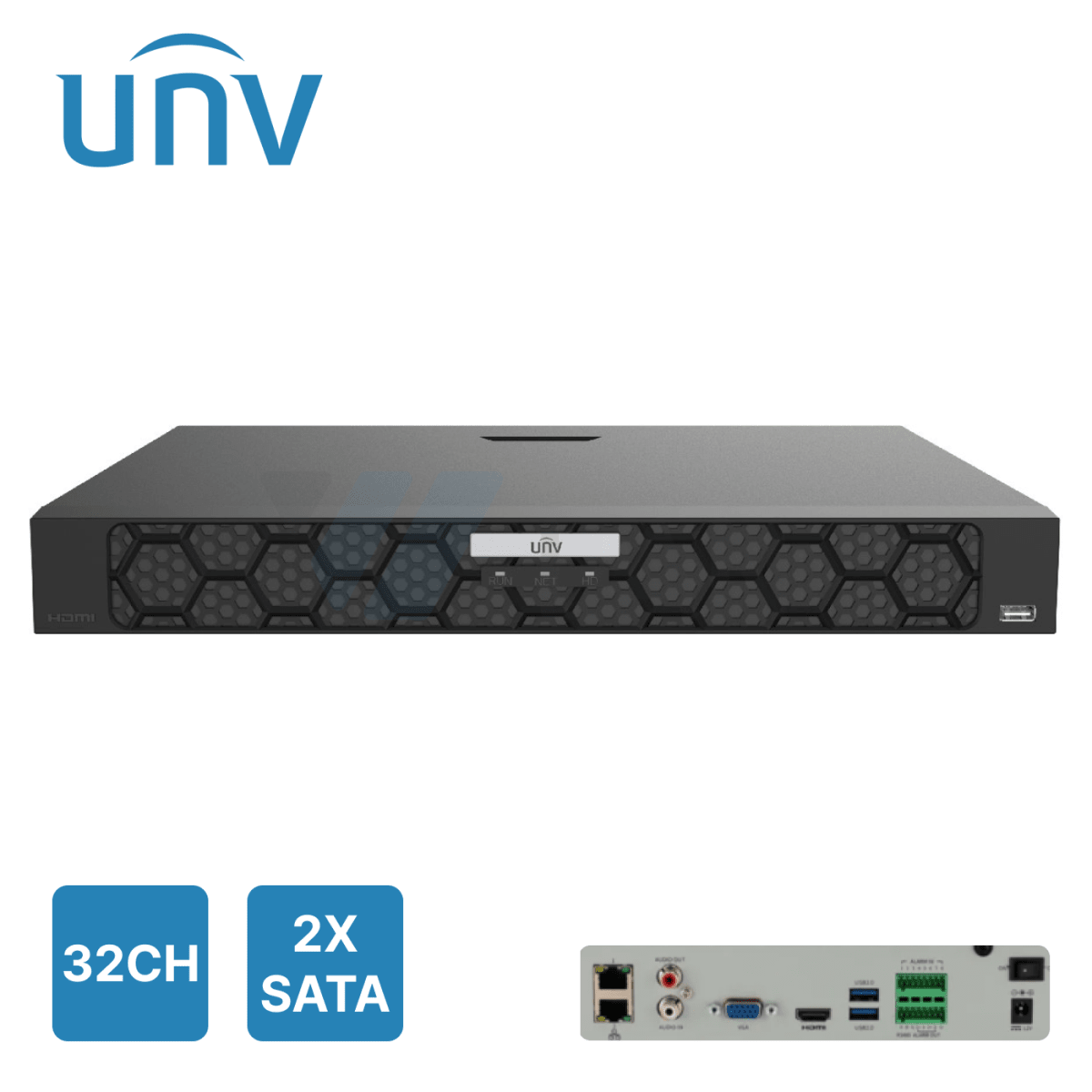 NVR502-32B-IQ NVR 32CH 16MP SIN POE 2HDD SIP Y UMD MAX16TB H.265+ ONVIF Smart Intrusion Prevention UÑV2