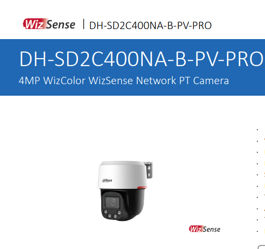 DH-SD2C400NA-B-PV-PRO CAMARA IP PT POE 4MP 4MM WizColor WizSense BIDIRECCIONAL AUTO TRACKING MAX 265GB DAHUA2