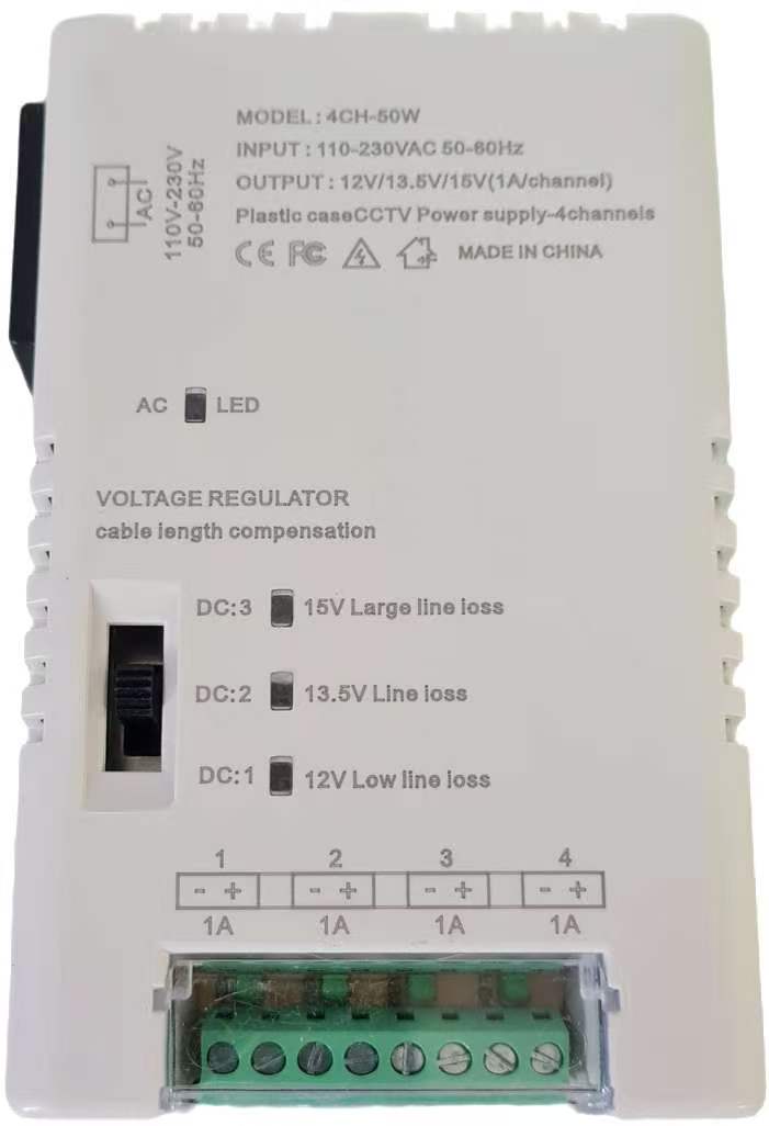 IAI-PC15V4CH TRANSFORMADOR 12/13.5/15V 4CH INTERIOR CM MAX 1A/CH FUENTE PODER(CON CABLE) 0