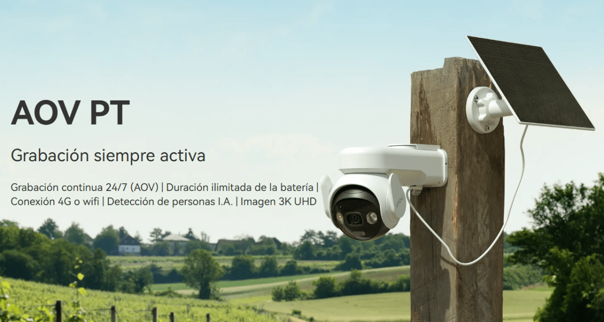 IPC-B7ED-5M0TEA CAMARA AOV PT 5MP 4G Y WIFI 3.6MM AUDIO BIDIRECCIONAL PANEL SOLAR COLOR 10000mAh IP66 IMOU2