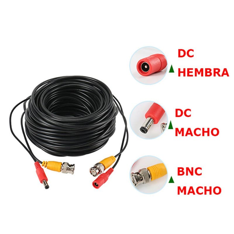 30MT CABLE COAXIAL Poder y Senal BNC,Interior y Exterior2