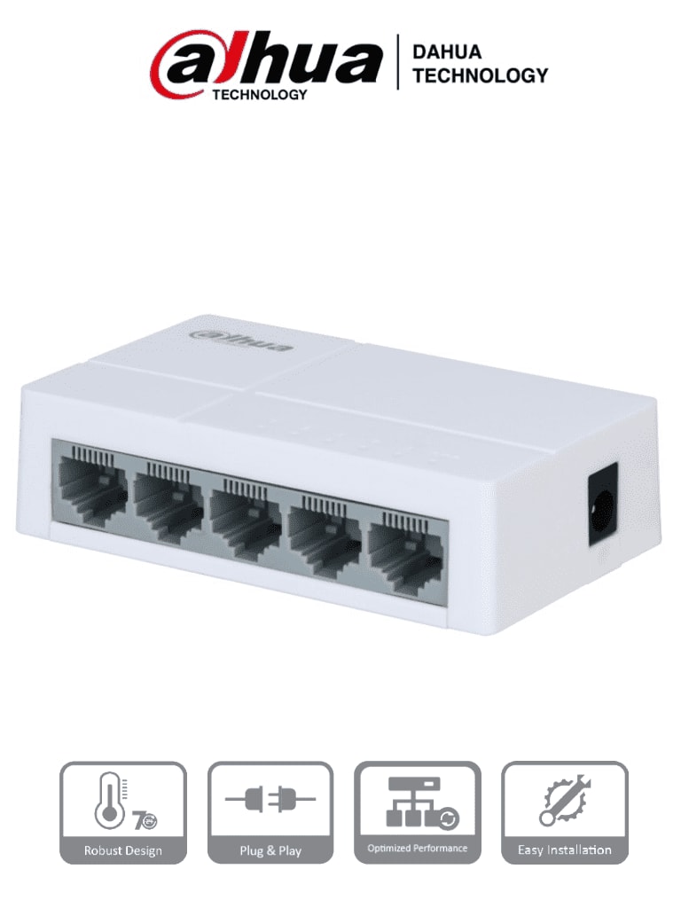DH-PFS3005-5ET-L 5Puertos Switch 10/100 Mbps. 0