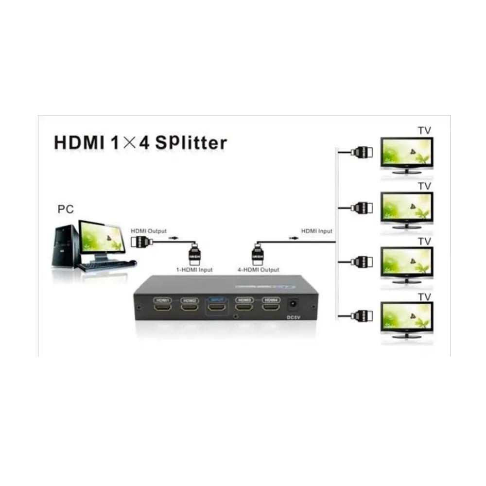 SPLITTER HDMI 1 A 4 , 4K ULHD , 4 SALIDA METAL4