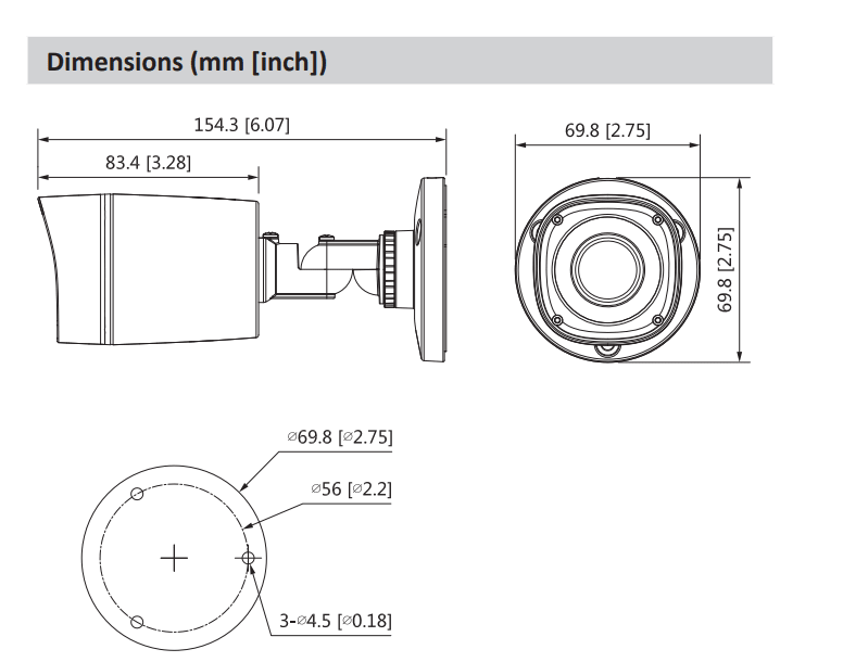 DH-HAC-HFW1800RN-0280B CAMARA BALA 8MP 2.8MM HDCVI IR20MT LITE IP67 PLASTICA ANALOGA4