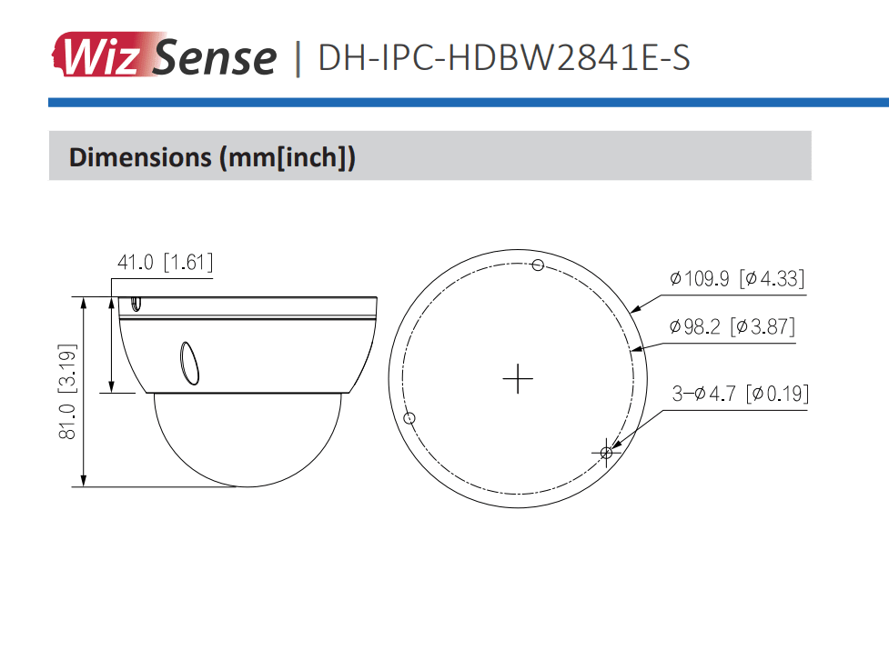 DH-IPC-HDBW2841E-S IP POE 8MP METÁLICA MICRÓFONO SMD PLUS IK104