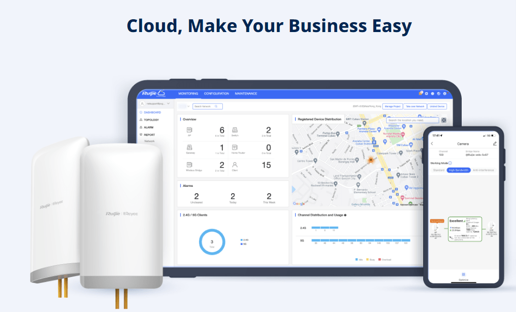RG-EST350V2 ANTENAS PAR 5KM INALAMBRICA 802.11AC DE DOBLE FLUJO DE 5GHz  RUIJIE-Reyee4