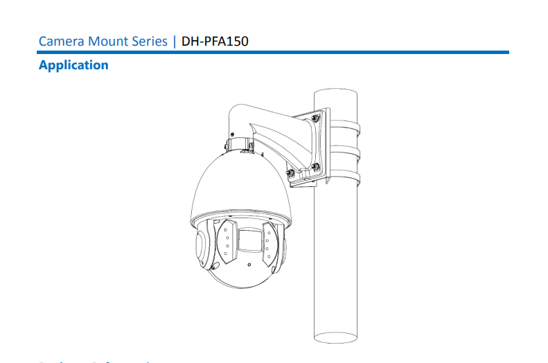 DH-PFA150 SOPORTE Montaje en Poste 130.4mmx170mmx45mm Max 10KG3