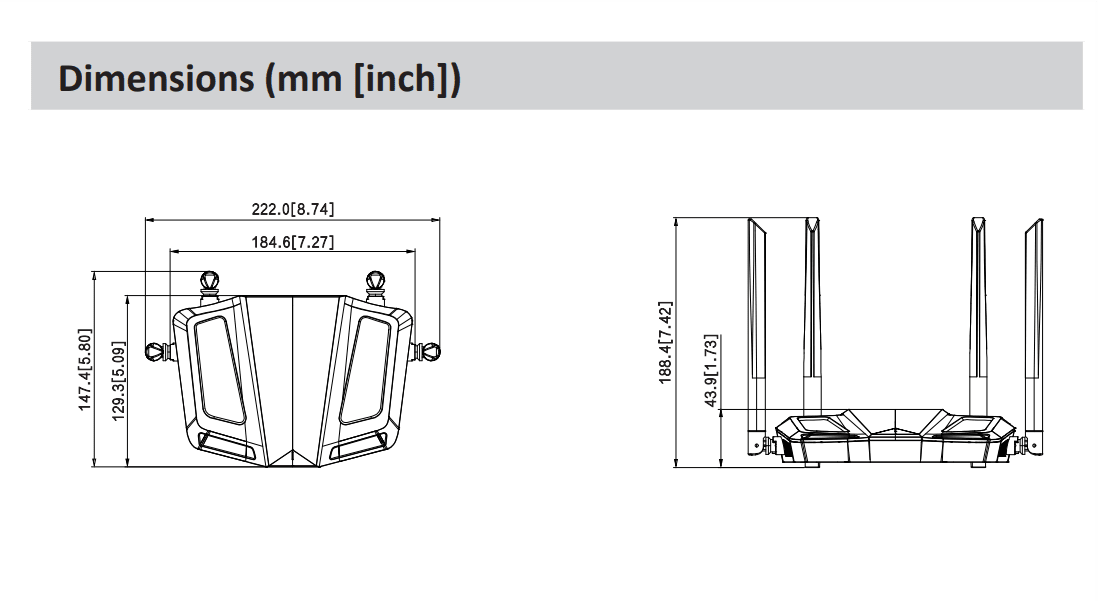 DH-AC12 ROUTER 4CH AC1200 INALÁMBRICO 2.4Ghz+5Ghz 12V-1A Cobertura MAX 15MT DAHUA6