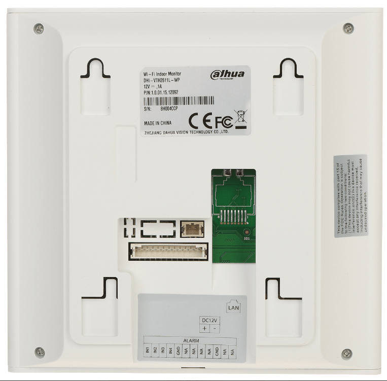 DHI-VTH2611L-WP MONITOR 4.3 PUGADA INTERIOR TOUCH WIFI IP POE COLOR:BLANCO DAHUA VIDEO PORTERO3