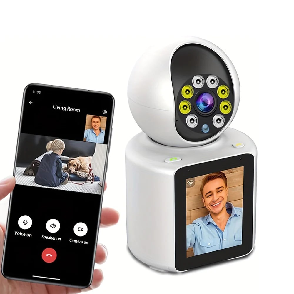 CAMARA MINI PT WIFI 1080P 360° CON MONITOR 3.5 INCHES MIC APP:V360PRO2