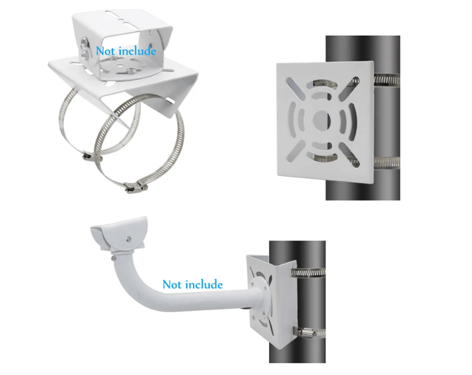 SOPORTE DE MONTAJE VERTICAL PARA PTZ/CAMARAS 112*115*42MM 5KG METAL Con 2 Abrazaderas6