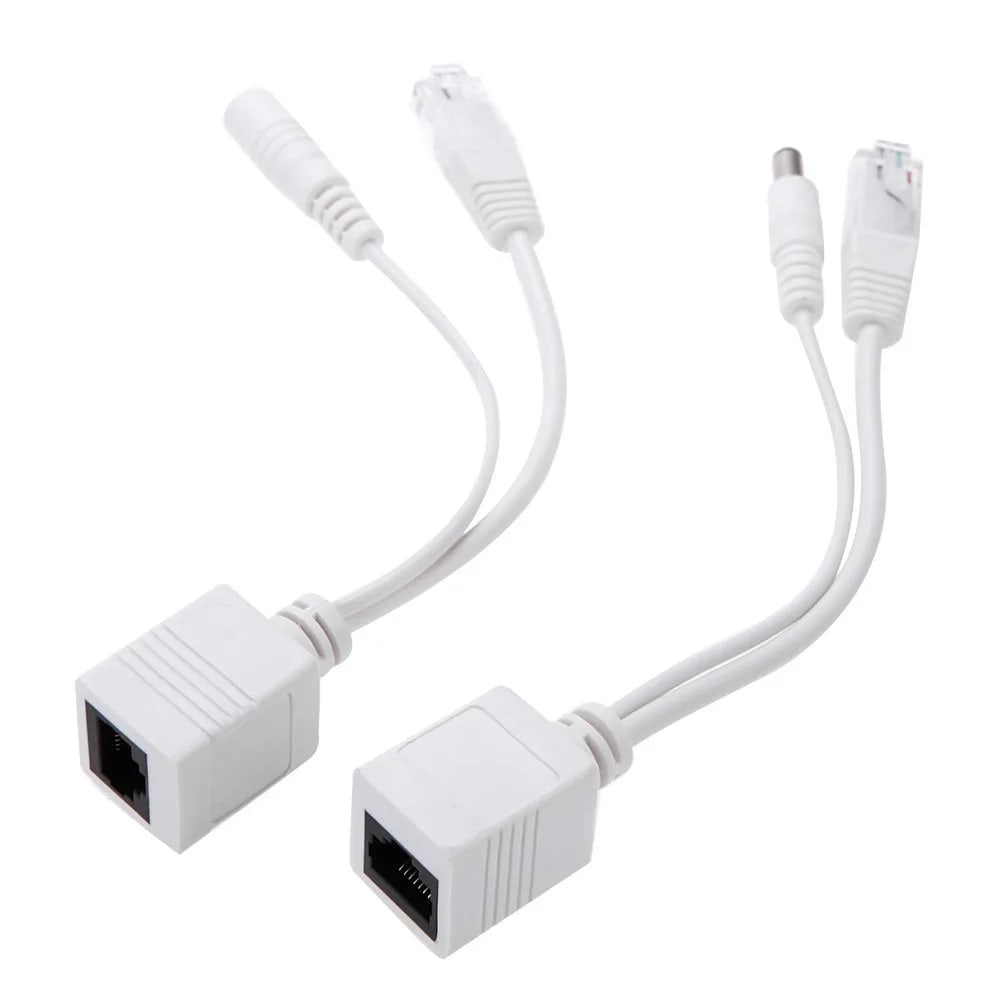 INYECTOR SIMPLE RJ45 POE PAR 8MP CON DC CORRIENTE BLANCO/NEGRO 0