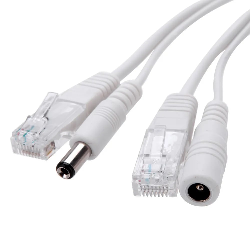 INYECTOR SIMPLE RJ45 POE PAR 8MP CON DC CORRIENTE BLANCO/NEGRO2