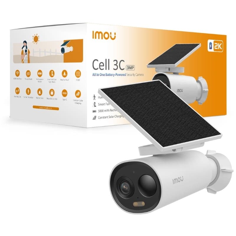 CAMARA BALA WIFI 3MP Cell 3C AUDIO BIDIRECCIONAL PANEL SOLAR 5000mAh ip66 imou3