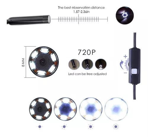 CAMARA ENDOSCOPICA IMPERMEABLE 5MT IP67 1080P WIFI ,USB Recargable,Bateria 500mAh Oferta5