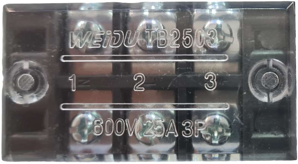 Bloque terminal de 3 polos TB-2503 25A Para  Barrera De Cable Electrico3