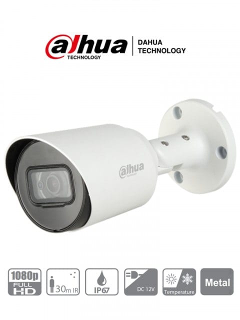DH-HAC-HFW1200TN CAMARA BALA 2MP 2.8MM IR30MT METAL IP67 12V ANALOGA 0