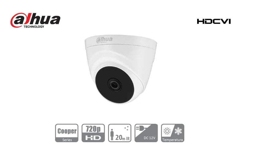 DH-HAC-T1A11N-0280B CAMARA DOMO 1MP 2.8mm IR20MT Plastica 12V ANALOGA 0