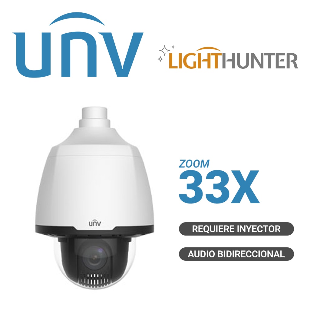 IPC6634S-X33-VF CAMARA PTZ IP POE 4MP 33X Lighthunter IP67 IK10 METAL+PLASTICA,SIN SOPORTE,UÑV2