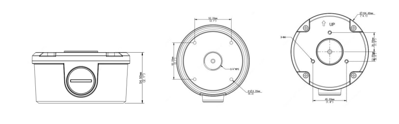 TR-JB05-B-IN Soporte Redondo Metal 104.4mm*54.5mm 0.36kg, Para Instalacion,UÑV6