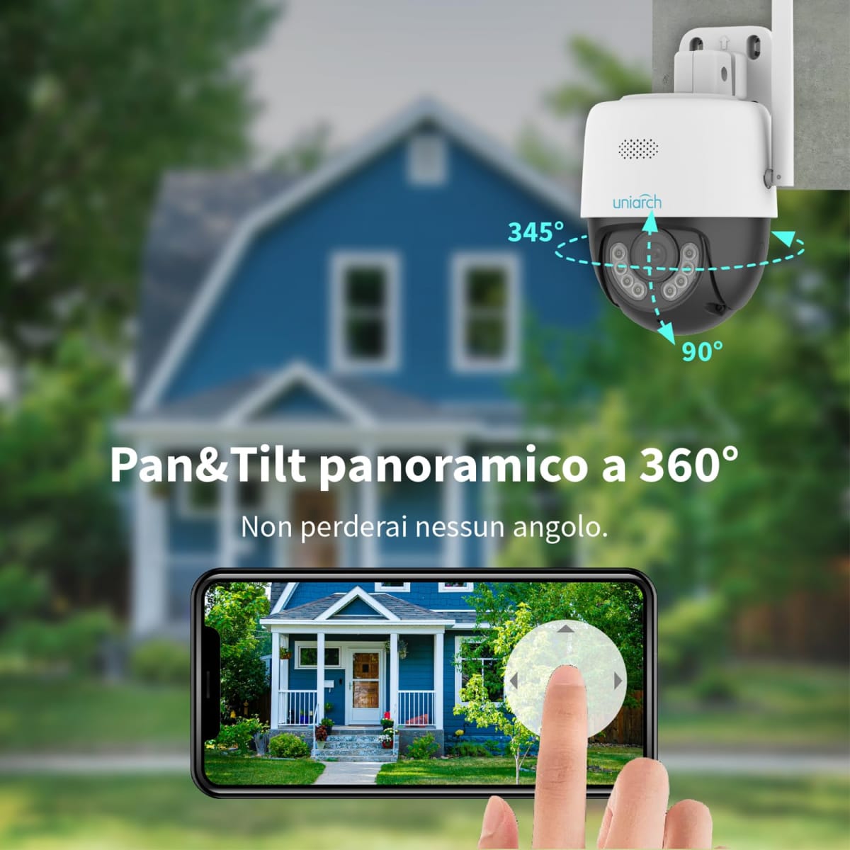 UHO-P1A-M5F4D CAMARA WIFI PT 5MP 4MM INTELIGENTE COLOR IR30MT AUDIO BIDIRECIONAL ONVIF 256GB IP66 UNIARCH8