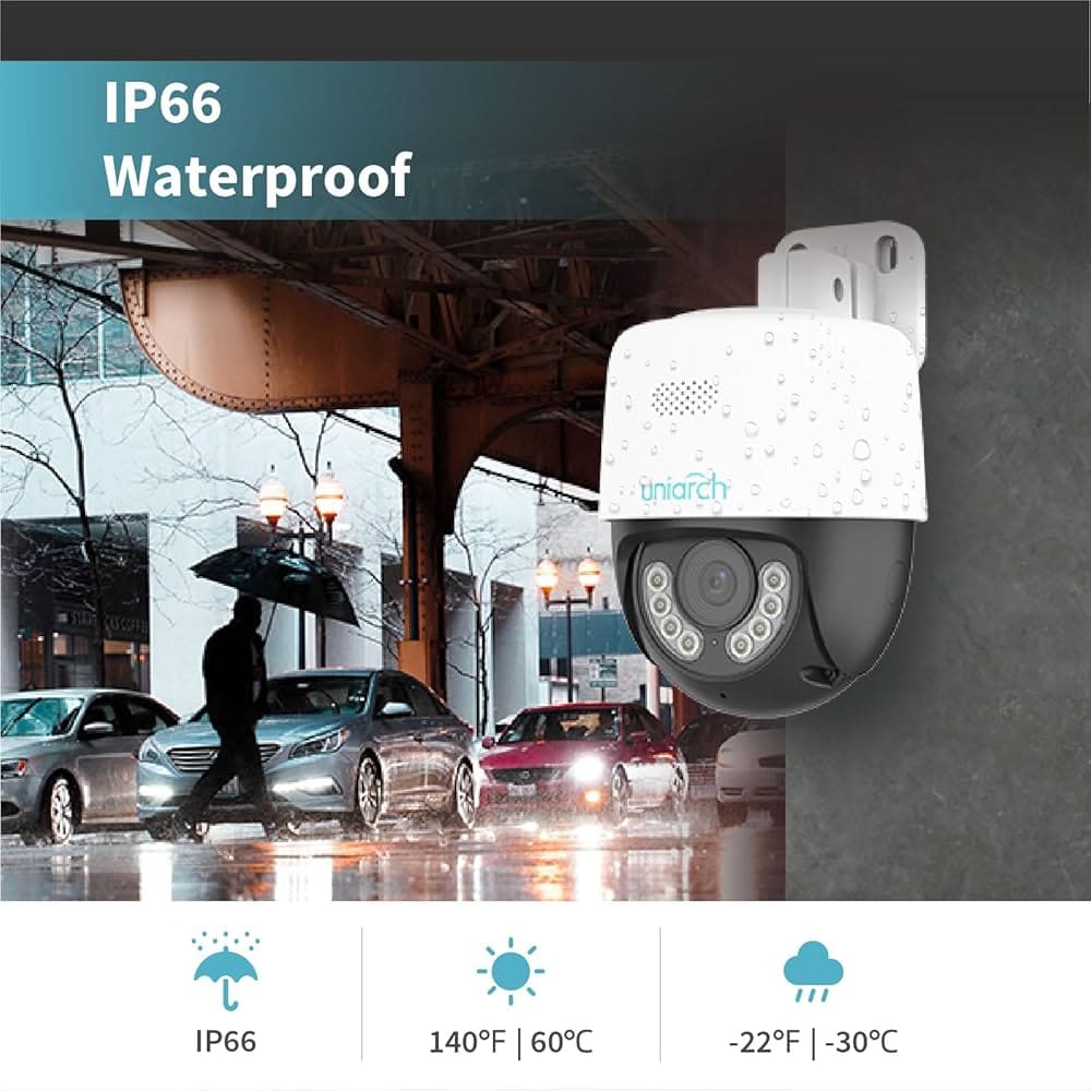 IPC-P213 CAMARA PT IP POE 3MP 4MM INTELIGENTE COLOR IR30MT AUDIO BIDIRECIONAL 256GB IP66 UNIARCH2