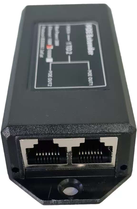 IAI-POEEX1A2-100 EXTENSOR POE 1 A 2 30W 100Mbps MAX250MT IEEE802.3af/at,In/Out: 44~55V, 0.5A/0.25A3