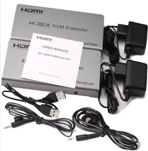 200MT EXTENSOR DE VIDEO A HDMI POR UTP RED CON SALIDA USB 4K(8mp)(60mt 4k/70~200mt 2mp)(200M CON UTP CAT5E/6 COBRE)2