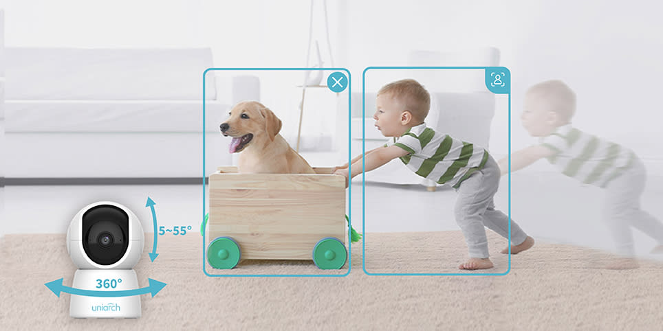 UHO-S2E CAMARA WIFI PT 360° 2MP 4MM IR10MT ALARMA AUDIO BIDIRECIONAL ONVIF 256GB UNIARCH7