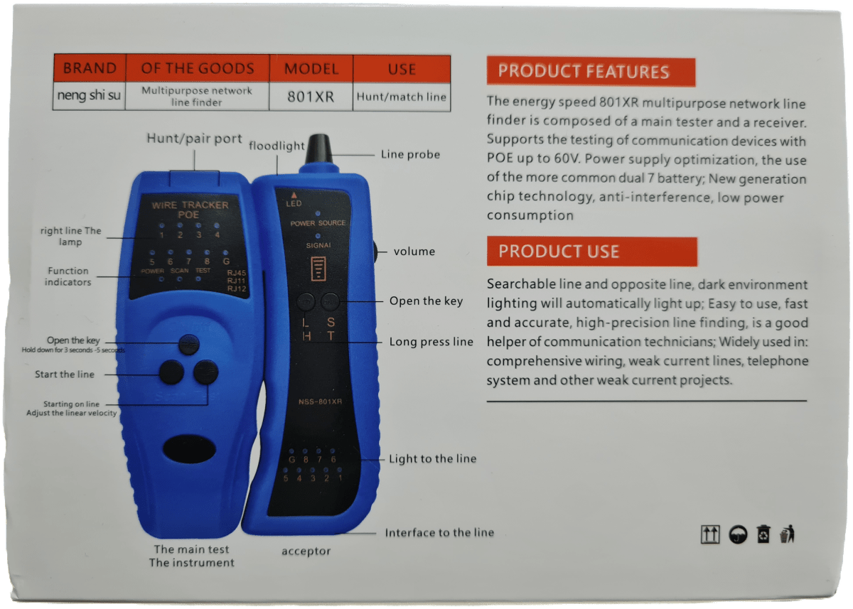 TESTER RJ45-RJ11 CABLE GENERARDOR RED AMPLIFICADOR6