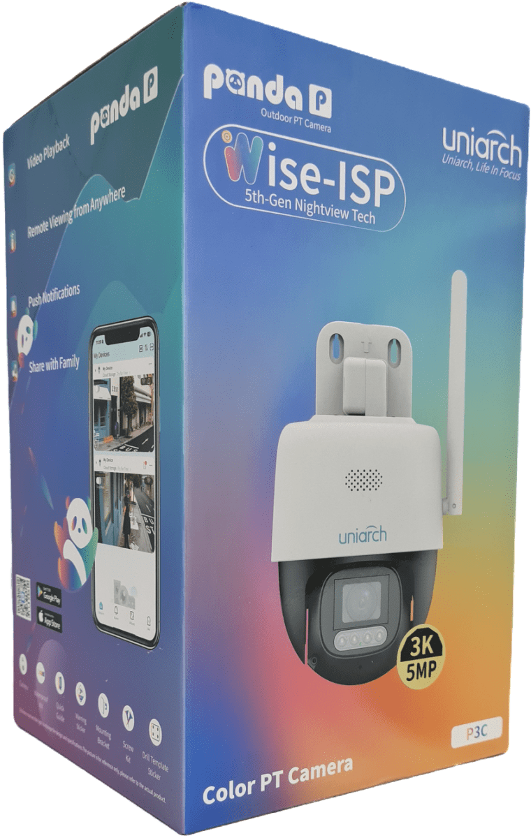 UHO-P3C-M5F4 CAMARA WIFI PT 5MP 4MM INTELIGENTE COLOR /WIZCOLOR IR30MT AUDIO BIDIRECIONAL 512GB IP66 ONVIF UNIARCH3