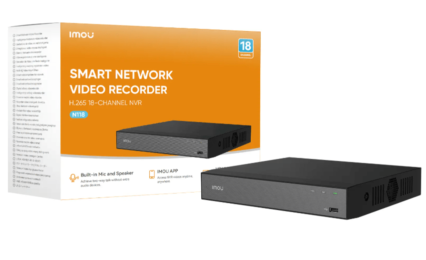 NVR-N110-8AOE NVR 10CH 4KSIN POE ONVIF 1U 1HDD AI H.265 HASTA 16TB 12V-2A IMOU2