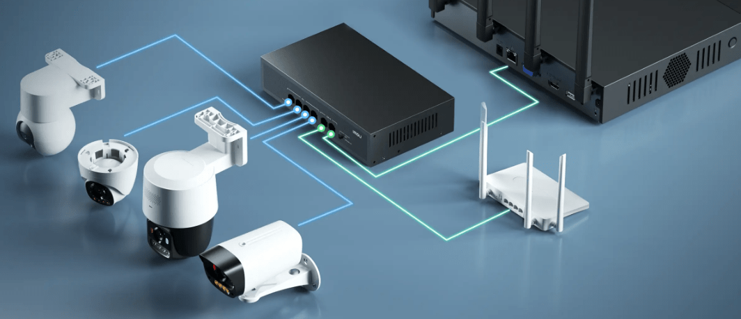 SF106P SWITCH POE 6CH 45W 10/100Mbps 4 Port PoE+ 2 Port Uplink 1.2Gbps 802.3af/at 4KV MAX 250MT IMOU4