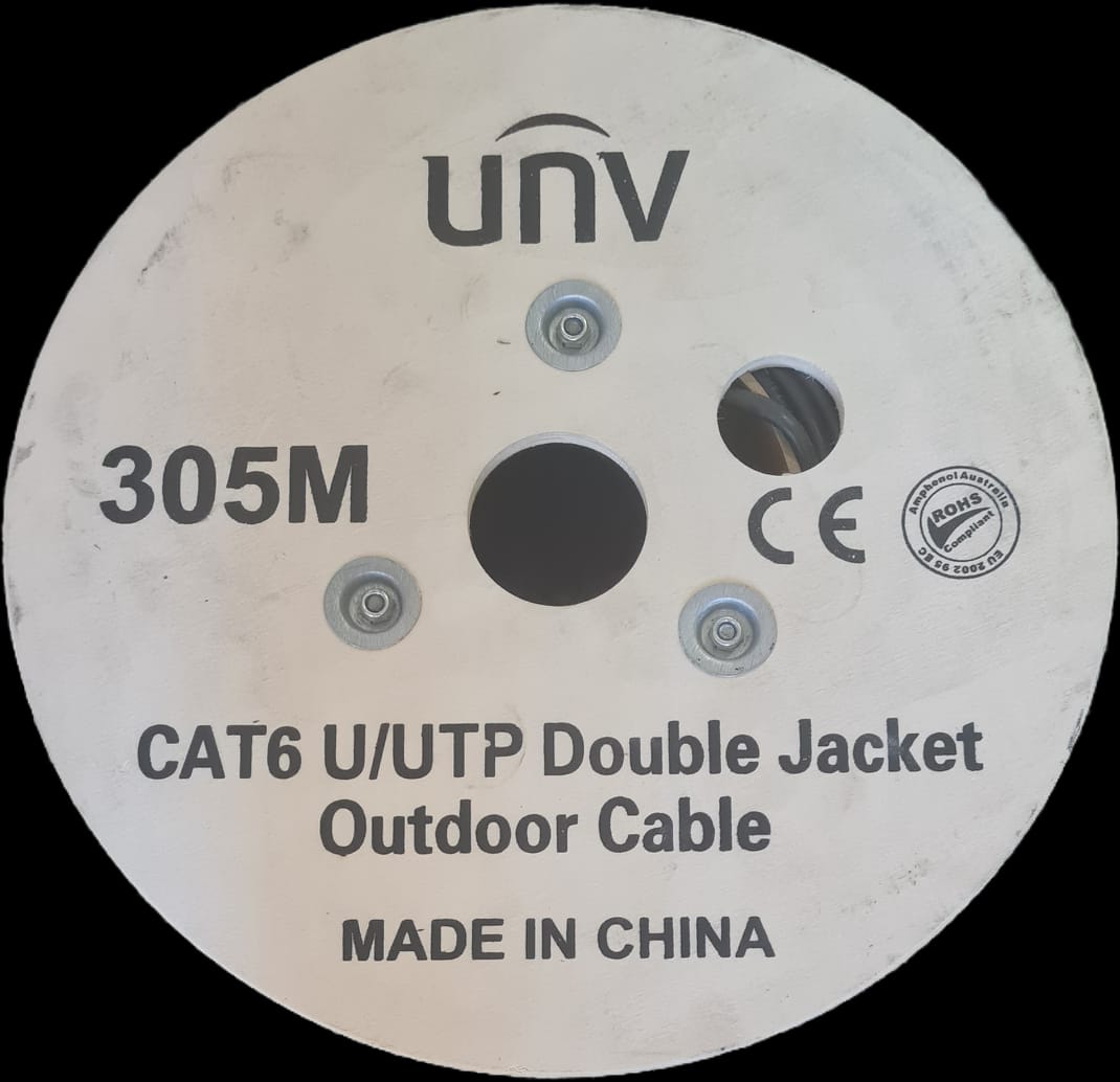 CABLE UTP CAT6 305MT EXTERIOR COBRE 99.99% OFC 0.52mm iSO/IEC 11801,TIA/EIA 568C.2 , CE  MARCA: UÑV4