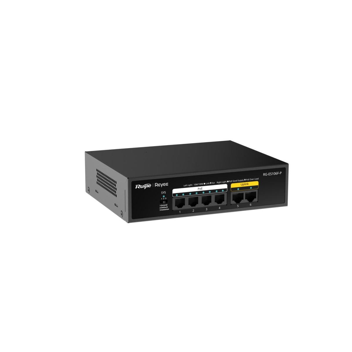 RG-ES106F-P SWITCH POE 4+2Puertos 10/100Mbps 54W,No administrado,MARCA:RUIJIE-REYEE2