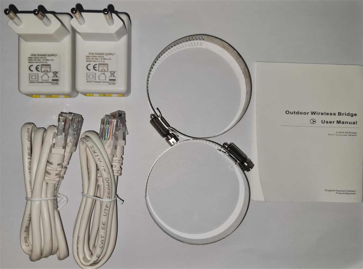 5KM KIT ANTENA Par POE 24V/12V(PoE no estándar) 1000Mbps 5~10 CAMARAS 802.11AC DE DOBLE FLUJO DE 5.8GHZ 900Mbps IAI TECH5