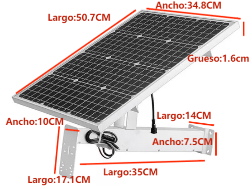 Panel Solar 40W 30AH 12V BATERIA MAX 18 HORAS PARA CAMARA/PRODUCTOS 12V,56*40.5*23CM2