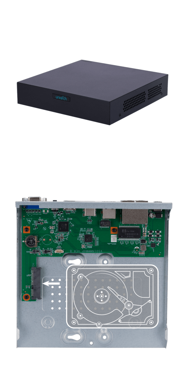 NVR-108S3-P8-ECO NVR 8CH POE 6MP HDD MAX 6TB H.265+ ONVIF Smart Intrusion Prevention UNIARCH2