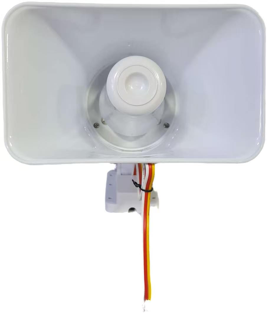 SIRENA 30W 12V 2 TONOS 120Db ALTA VOZ PARA ALARMAS SEGURIDAD EXTERIOR Y INTERIOR,PVC PLASTICA 0
